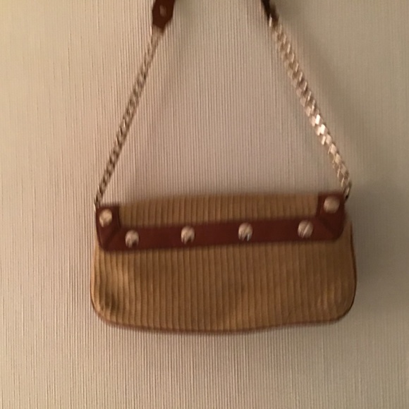 Michael Kors Leather and Straw Weave Clutch - Picture 2 of 6